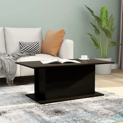 Afbeelding van Salontafel 102x55,5x40 cm spaanplaat zwart