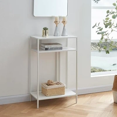 Afbeelding van Console tafel Kumlinge metaal 85x55x30 cm wit