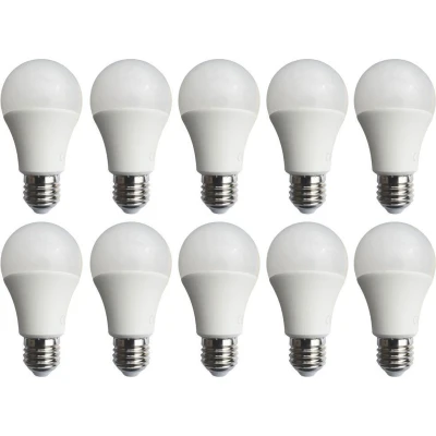 Afbeelding van Gloeilamp E27 10 stuks A60 LED lamp 9W=70 75W daglichtwit 6400K