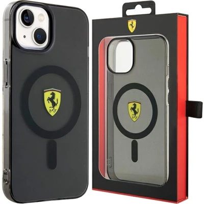 Afbeelding van Ferrari Translucent Back Case (MagSafe Compatible) Geschikt voor Apple iPhone 14 (6.1&quot;) Zwart