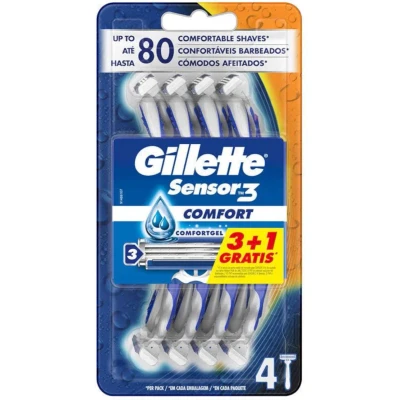 Afbeelding van Disposable Razor Gillette Sensor 3 Comfort 4 Units