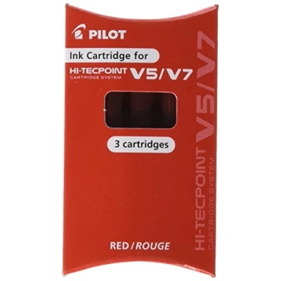 Image de Pilot set 3 cartouches v5 7 rechargeable rouge bxs ic r s3