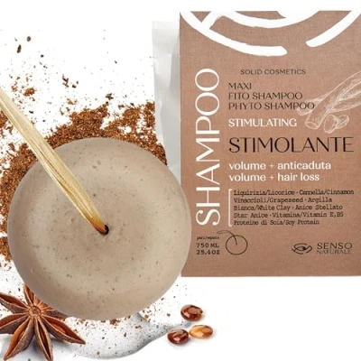 Afbeelding van Senso Naturale Shampoo tegen haaruitval, milieuvriendelijk en veganistisch, verzwakt haar, anti stimuleert de haargroei, natuurlijk plasticvrij, ph 4,5 5,5 MAXI