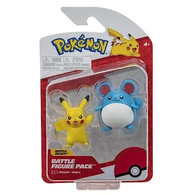 Afbeelding van Pokemon Speelgoedfiguur, 5 cm, Pikachu &amp; Marill vechtfiguur Nouvo 2023, officieel gelicentieerd speelgoed