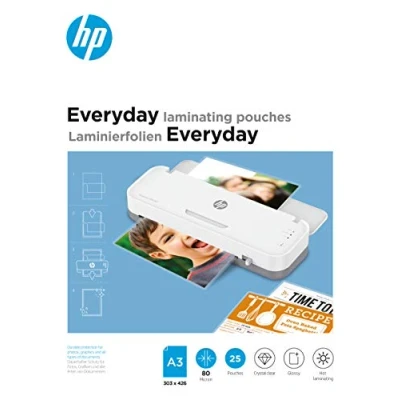 Afbeelding van HP 9152 Everyday Lamineerfolies A3 Lamineerhoezen voor Warm Lamineren Transparant 80 Micron 25 Stuks