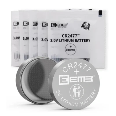 Afbeelding van EEMB 5 stuks CR2477 batterij 3 V lithium knop 2477 DL2477, ECR2477 voor elektronische kaarsen, lampen, afstandsbedieningen, sleuteldozen, alarmen, contactsensoren