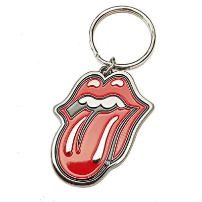 Afbeelding van The Rolling Stones Tongue and Lips Metalen Die Cast Relief Logo Sleutelhanger Zilver/Rood