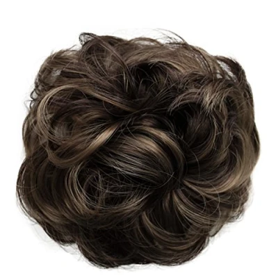 Afbeelding van Prettyshop haarsieraad, stropdas, knot, bruidskapsels, volumineus, krullend, bruin, G34B