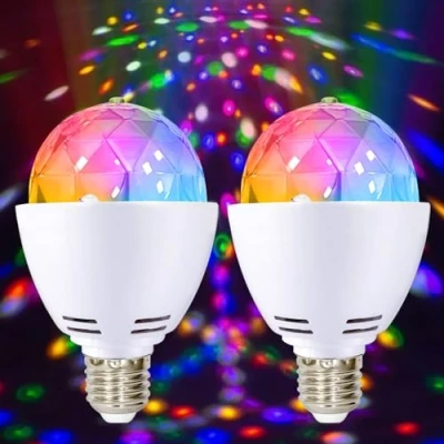 Afbeelding van led partylamp, E27, 3 W, RGB discobal, 360 graden draaibaar, discolamp voor E27 fitting, decoratieve lamp bruiloftsfeest, verjaardagsfeest, Halloween, Kerstmis