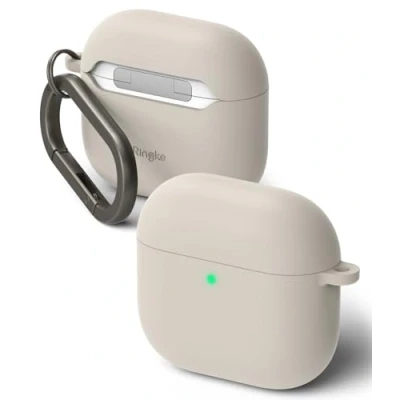 Afbeelding van Ringke Siliconen hoes voor AirPods 4 [Siliconen Case] Zachte Kleurrijke Modieuze Bumper Ultradun Zacht Lichtgewicht Accessoires Case Stone