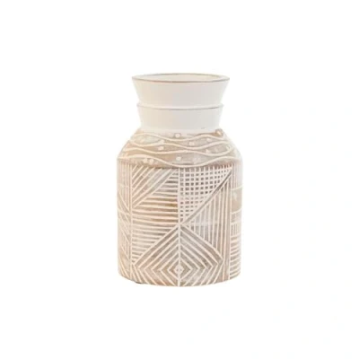 Afbeelding van Vaas Home ESPRIT Wit Natuurlijk Mangohout Koloniaal 15 x 38 cm