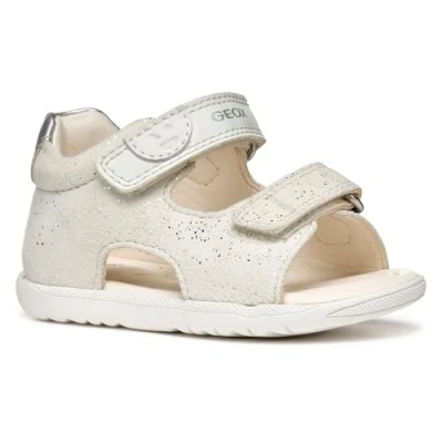Afbeelding van Geox Macchia GIR Outdoorsandalen voor kinderen, Maat: 18, White silver Leer/ synthetisch