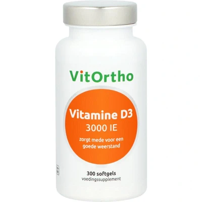 Afbeelding van VitOrtho Vitamine D3 3000 IE Softgels 300st