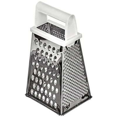 Afbeelding van Fackelmann 45415 4 zijdige rasp, 21,5 x 11,5 cm, van roestvrij staal/ABS, staal, zilver/wit, 5 9,4 cm