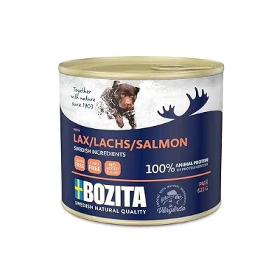 Afbeelding van 6x625g Paté Blik met Zalm Bozita Hondenvoer