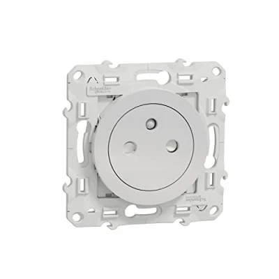 Afbeelding van Schneider Electric Odace 2P+T vlak stopcontact Alu Snelle aansluiting S530052