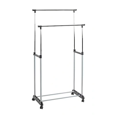 Afbeelding van Haku Möbel 44535 kledingrek, stalen buis/pvc, aluminium/chroom/zwart, 80 x 42 96/165 cm