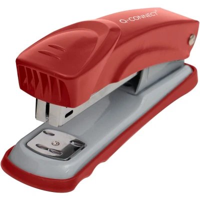 Afbeelding van Q CONNECT nietmachine, metaal, half strip, 25 blad, rood