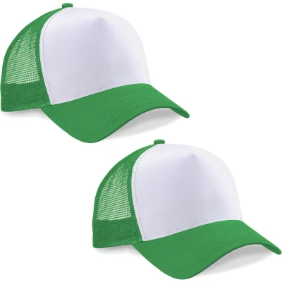 Afbeelding van Beechfield Snapback truckerpet B640 Pure Green / White