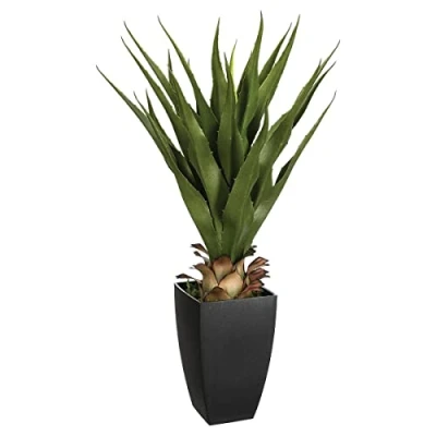 Afbeelding van Agave kunstplant in rechthoekige pot h73, groen