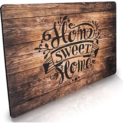 Afbeelding van Deurmat voor binnen en buiten, 50 x 70 cm, plat antislip, houtlook, design &quot;Home Sweet Home&quot;, wasbare entreemat schone schoenen een stijlvolle moderne entree