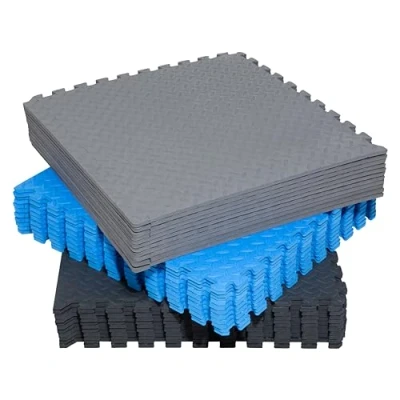 Afbeelding van Fitem Tegels van EVA schuim, milieuvriendelijk, sportmat, puzzel, vloerbescherming, garage, tatami, zwembad, fitness, krachttraining, fitnessstudio, isolatie, 63 x 1 cm, zwart, 24 stuks