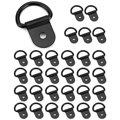 Afbeelding van QWORK Set van 30 D sjorringen met montagebeugel voor auto, vrachtwagen, aanhanger, camper (36 cm x 25 cm)