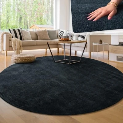 Afbeelding van Paco Home Tapijt voor woonkamer Eenkleurig Wasbaar Zacht kortstondig pooltje 160 cm Rund