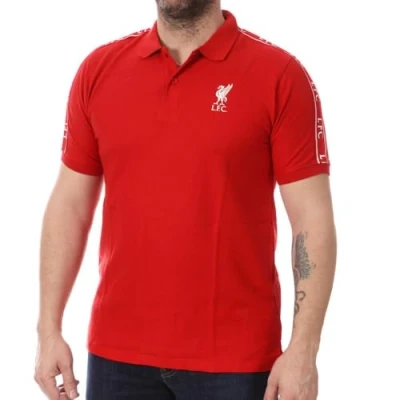 Afbeelding van Liverpool FC Officieel poloshirt met korte mouwen, logo aan de voorkant en print zijkanten. Rode kleur witte details. Katoen polyester. Maten voor volwassenen jongens., Rood