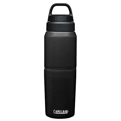 Afbeelding van CamelBak Multibev Vacuum SS Waterfles met afneembare koffie / theebeker 500 ml + 350 Zwart (Black/Black)