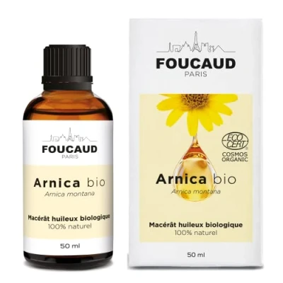 Afbeelding van FOUCAUD Arnica Maceraat Montana Biologisch 100% natuurlijk Kalmerend Verlichting voor/na inspanning Vermindert blauw Regenererend 50 ml Frans merk sinds 1946