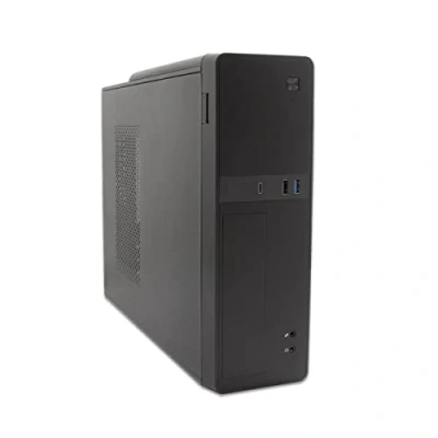 Afbeelding van CoolBox T310 PC Micro ATX Slim behuizing met 300SBZ USB C bron, 3.0 en SD kaartlezer aan de voorkant, ondersteuning voor Low Profile grafische kaart, converteerbaar: verticale of horizontale