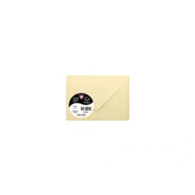 Afbeelding van Clairefontaine 5840C verpakking met 20 enveloppen, rubber bekleed, formaat 7,5 x 10 cm 120 g/m² chamoistische kleur uitnodiging voor evenementen en overeenstemming pollen serie premium papier glad