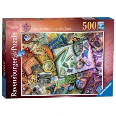 Afbeelding van Ravensburger puzzel Het kantoor van de archeoloog, 500 stukjes, cadeau idee, voor hem of haar, volwassenen