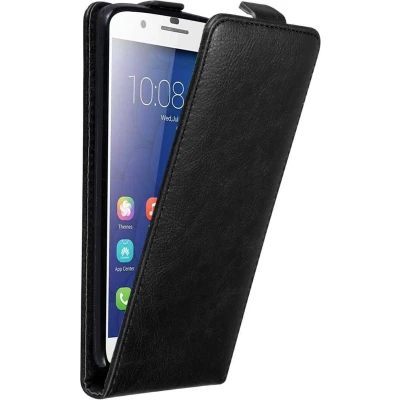 Afbeelding van Cadorabo Hoesje geschikt voor Honor 6 PLUS in ZWARTE NACHT Beschermhoes flip design Case Cover met magnetische sluiting