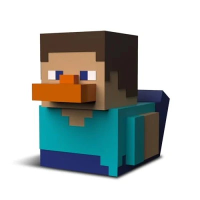 Afbeelding van Numskull TUBBZ Badeend Minecraft Steve (Eerste Editie) 9cm