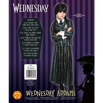 Afbeelding van Rubies Wednesday School uniform Deluxe kids (maat S) Carnaval Addams kostuum jurk