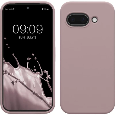 Afbeelding van kwmobile telefoonhoesje geschikt voor Google Pixel 9a Hoesje met siliconen coating Smartphone case in licht oudroze