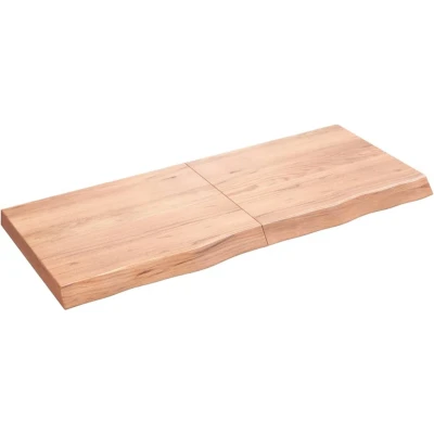 Afbeelding van vidaXL Wastafelblad 120x50x6 behandeld massief hout lichtbruin