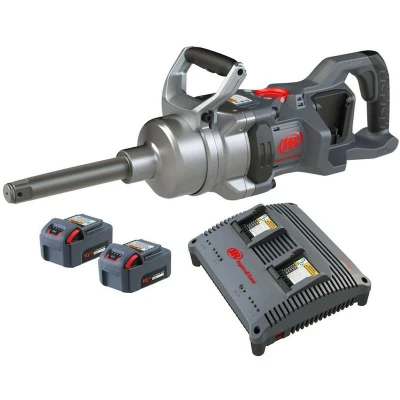 Afbeelding van INGERSOLL RAND W9691 K2E EU IQV 2x20V accu slagmoersleutel 1&quot; 4000Nm met verlengde as (2x 5,0Ah + duolader)