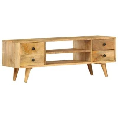 Afbeelding van vidaXL Tv meubel 110x35x40 cm massief mangohout