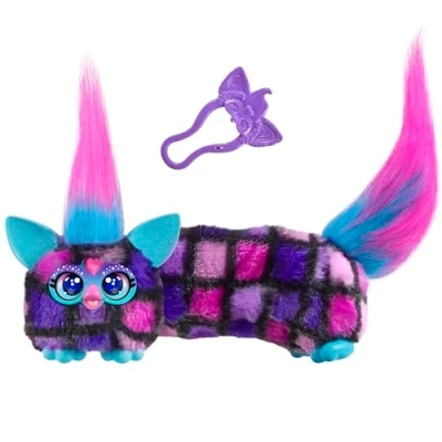 Afbeelding van FURBY DJ Furblets Dis Co Dazz Mini jouet électronique en peluche avec effets sonores et musicaux amusants extensibles, parle fourrure, rose, violet noir