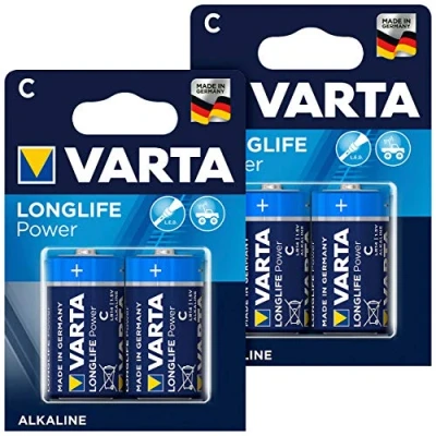 Afbeelding van Varta Longlife Power Alkaline batterijen, type Baby/C/LR14, 1,5 V, 4 stuks