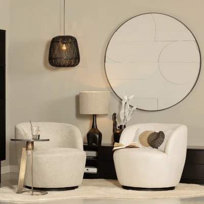 Afbeelding van Woood Serra Draaifauteuil off white
