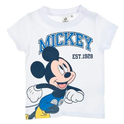 Afbeelding van Mickey Mouse T shirt met korte mouwen voor baby&#039;s, Wit.