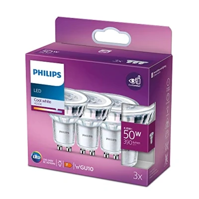 Afbeelding van Philips energiezuinige LED Spot 50 W GU10 koelwit licht 3 stuks Bespaar op energiekosten