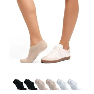Afbeelding van DANISH ENDURANCE 6 paar onzichtbare sokken, laag van katoen, antislip, voor dames en heren