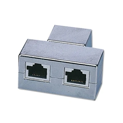 Afbeelding van Digitus RJ45 Netwerk Adapter CAT 5, 5e [2x stekker 1x stekker] Grijs