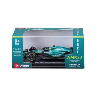 Image de Véhicule avec figurine Burago Aston Martin F1 1/24 Racing Pilote Alonso casque 2024
