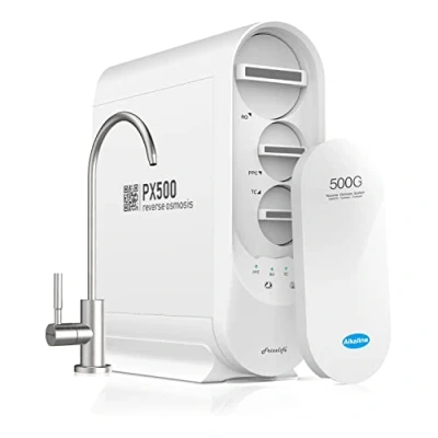Afbeelding van Frizzlife Omgekeerde osmose waterfiltersysteem met kraan alkaline en remineralisatie, goede smaak, zonder reservoir, RO filter snelle stroom 500 GPD, 1,5: 1 puur om af te voeren, vermindert TDS